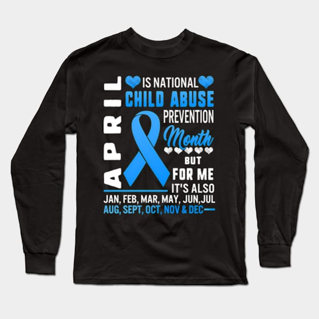 April Is National Child Abuse Month Long Sleeve T-Shirt by Sink-Lux